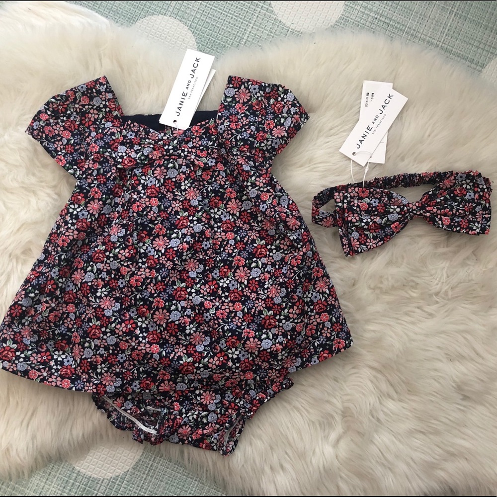 Janie and Jack 6-12m one piece and headband